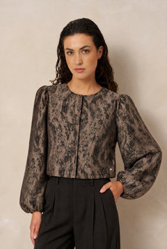 Blouse Hedda - Jacquard | Taupe
