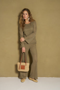 Broek Hisa - Mid Rise Relaxed | Kaki