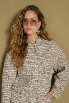 Jacket Hiva - Tweed Bomber | Kaki