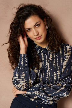 Blouse Ira - Straight Marble | Dark Blue