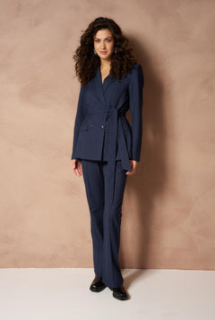 Broek Ilana - Pinstripe Tailored | Dark Blue