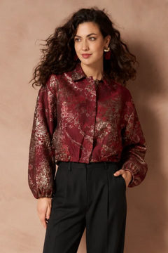 Jacket Inea - Balloon Jacquard | Brick Red