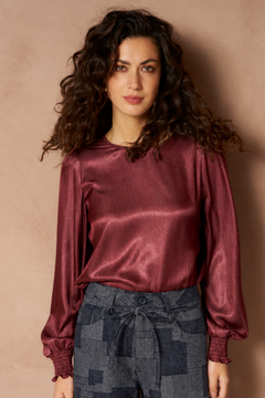 Top Isli - Smock Sleeve | Brick Red