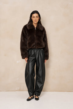 Jacket Kaia - Fur Coat | Brown