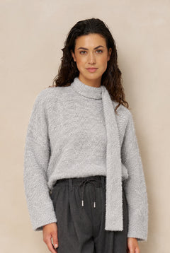 Jumper Kira - Relaxed Knit | Light Grey Melange