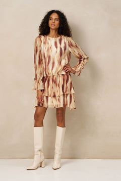 Skirt Inez - Layered Mini | Brown