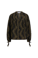 Blouse Annika | Green leaves print