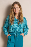 Blouse Dalia | Teal hearts