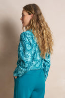 Blouse Dalia | Teal hearts