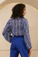 Blouse Erika | Blue snake print
