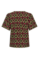 Blouse Naila | Green Pink Aztec