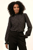 Blouse Tova | Grey zebra print