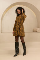 Dress Lilla | Feathers print