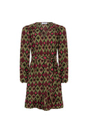 Robe Rayne | Aztèque rose vert