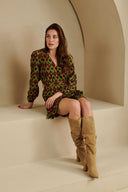 Robe Rayne | Aztèque rose vert