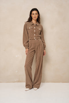 Broek Josy - Pleated Corduroy | Taupe