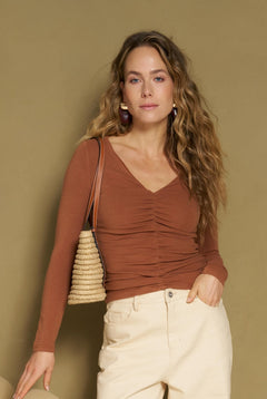 Top Huni - Gathered Basic | Caramel