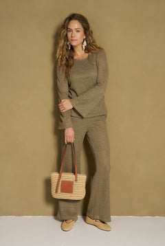 Broek Hisa - Mid Rise Relaxed | Kaki