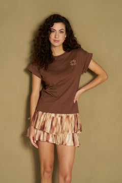 T-shirt Isole - Relaxed Rolled up | Caramel