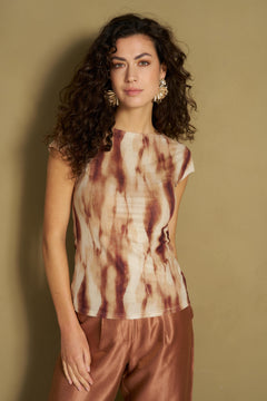 Top Haisa - Abstract Mesh | Brown
