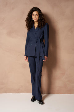 Broek Ilana - Pinstripe Tailored | Dark Blue