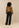 Jacket Maria Feathers Print met Top Kelly zwart en Broek Jax zwart, achterkant