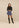 Rok Katalin Blue Snake Print met Top Kelly zwart, voorkant