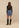 Rok Katalin Blue Snake Print met Top Kelly zwart, achterkant