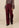 Broek Hilda Burgundy Red, close-up