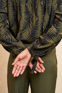 Blouse Annika | Green leaves print
