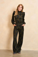 Pantalon Liv | Imprimé feuilles vertes