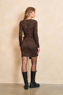 Jurk Frida | Brown panther print