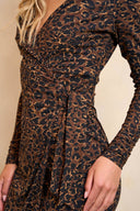 Jurk Frida | Brown panther print