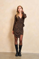 Jurk Frida | Brown panther print