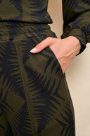 Pantalon Liv | Imprimé feuilles vertes