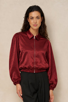 Jacket Kairi - Satin Bomber | Burgundy
