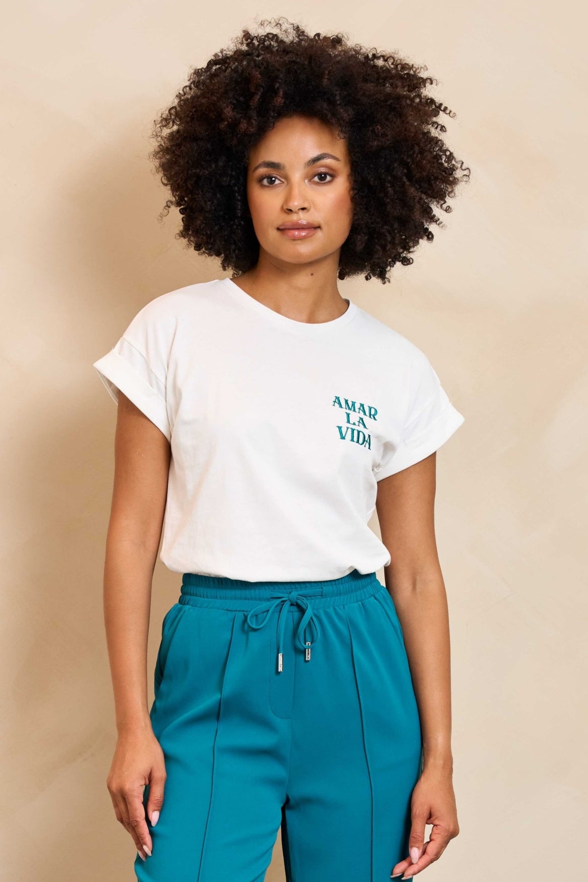 Wit T-shirt met print artwork | Lofty Manner