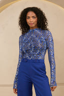 Top Ilona | Blue snake print