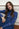 Haut Jayne | Imprimé monogramme bleu