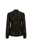 Top Karin | Green leaves print