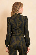 Top Karin | Green leaves print