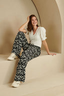 Trousers Novalee | Black / white print