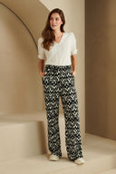 Trousers Novalee | Black / white print