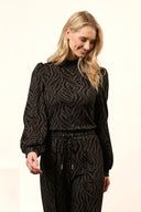 Top Maren | Grey zebra print