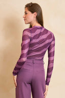 Top Zina | Purple faded stripe