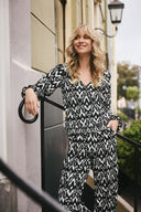 Trousers Novalee | Black / white print