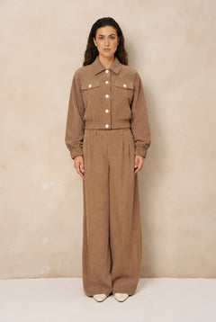 Broek Josy - Pleated Corduroy | Taupe