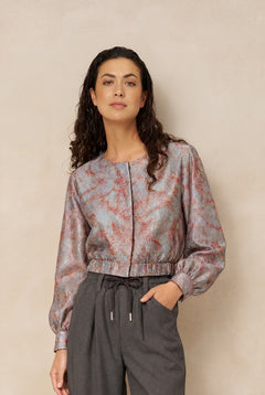 Jacket Jules - Jacquard Bomber | Dark Mint
